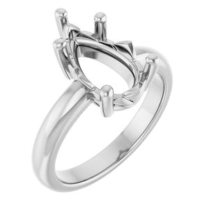 10K White Gold 13x8 mm Pear Ring Mounting – image 2