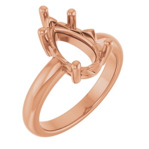 14K Rose Gold 13x8 mm Pear Ring Mounting – image 2