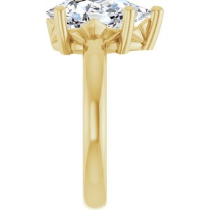 10K Yellow Gold 13x8 mm Pear Ring Mounting – image 7