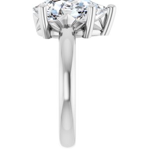 14K X1 White Gold 13x8 mm Pear Ring Mounting – image 7