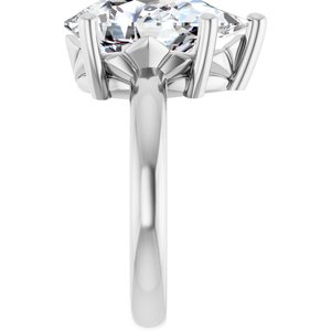 18K X1 White Gold 15x10 mm Pear Ring Mounting – image 7