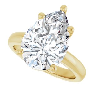 18K Yellow Gold 15x10 mm Pear Ring Mounting – image 8