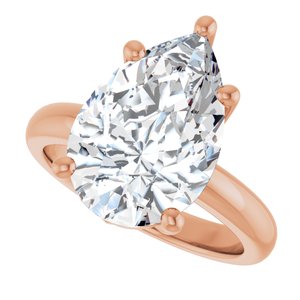 18K Rose Gold 15x10 mm Pear Ring Mounting – image 8