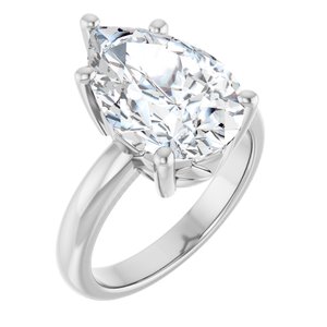 18K Palladium White Gold 15x10 mm Pear Ring Mounting