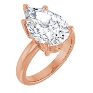 18K Rose Gold 15x10 mm Pear Ring Mounting