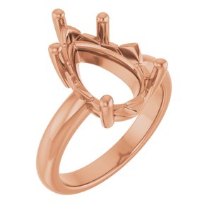10K Rose Gold 15x10 mm Pear Ring Mounting – image 2