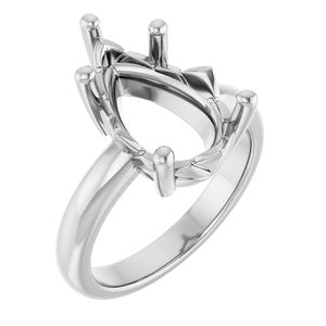 18K X1 White Gold 15x10 mm Pear Ring Mounting – image 2