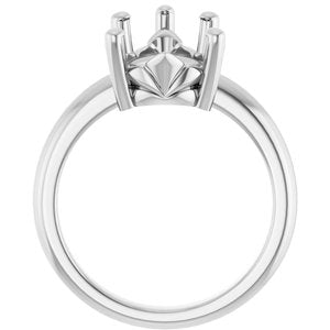 18K Palladium White Gold 15x10 mm Pear Ring Mounting – image 4
