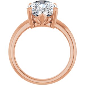 10K Rose Gold 15x10 mm Pear Ring Mounting – image 3