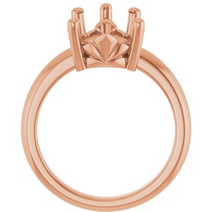 10K Rose Gold 15x10 mm Pear Ring Mounting – image 4