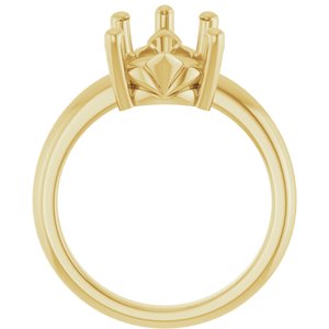 18K Yellow Gold 15x10 mm Pear Ring Mounting – image 4