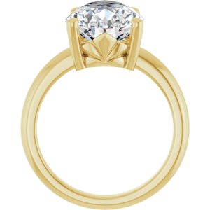 18K Yellow Gold 15x10 mm Pear Ring Mounting – image 3