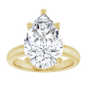 18K Yellow Gold 15x10 mm Pear Ring Mounting – image 5