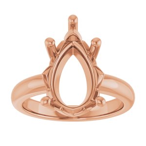 14K Rose Gold 15x10 mm Pear Ring Mounting – image 6
