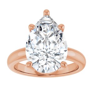 10K Rose Gold 15x10 mm Pear Ring Mounting – image 5