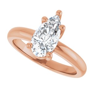 14K Rose Gold 10.5x5.5 mm Pear Ring Mounting – image 8