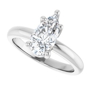 14K White Gold 10.5x5.5 mm Pear Ring Mounting – image 8