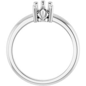 18K Palladium White Gold 10.5x5.5 mm Pear Ring Mounting – image 4
