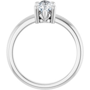 10K White Gold 10.5x5.5 mm Pear Ring Mounting – image 3