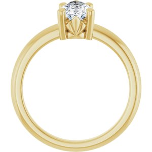 18K Yellow Gold 10.5x5.5 mm Pear Ring Mounting – image 3