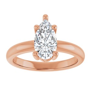 18K Rose Gold 10.5x5.5 mm Pear Ring Mounting – image 5