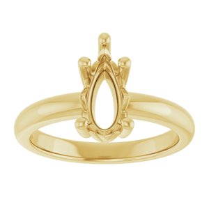 18K Yellow Gold 10.5x5.5 mm Pear Ring Mounting – image 6