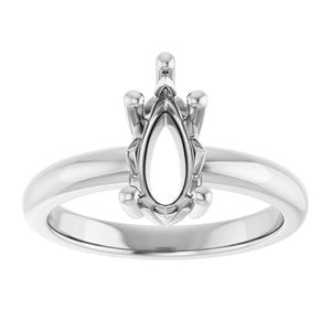 10K White Gold 10.5x5.5 mm Pear Ring Mounting – image 6