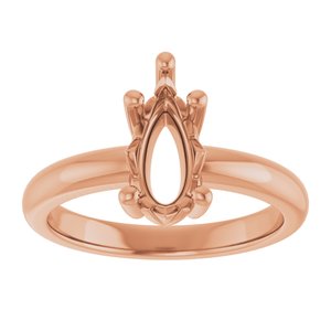 18K Rose Gold 10.5x5.5 mm Pear Ring Mounting – image 6
