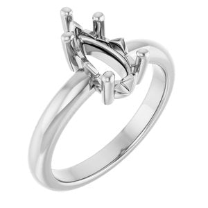 18K Palladium White Gold 10.5x5.5 mm Pear Ring Mounting – image 2