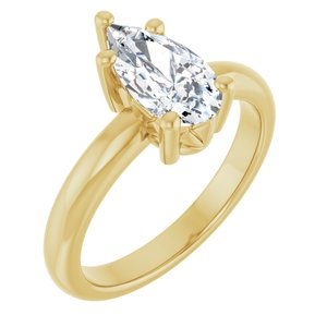 18K Yellow Gold 10.5x5.5 mm Pear Ring Mounting