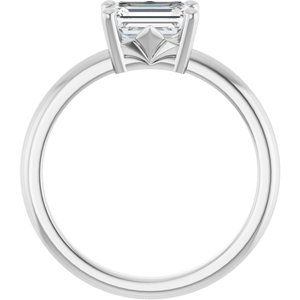 18K X1 White Gold 7x5 mm Emerald Ring Mounting – image 3
