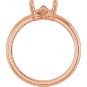 18K Rose Gold 7x5 mm Emerald Ring Mounting – image 4