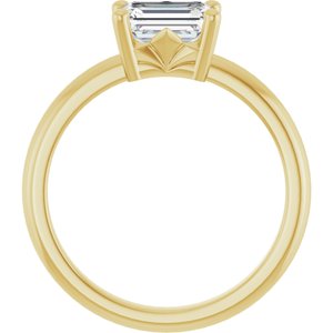 18K Yellow Gold 7x5 mm Emerald Ring Mounting – image 3