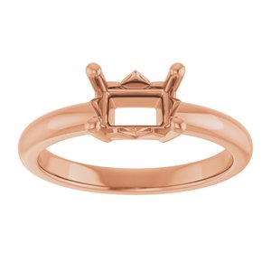 10K Rose Gold 7x5 mm Emerald Ring Mounting – image 6