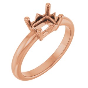 14K Rose Gold 7x5 mm Emerald Ring Mounting – image 2