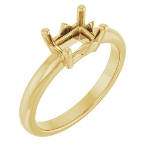 18K Yellow Gold 7x5 mm Emerald Ring Mounting – image 2