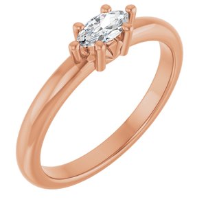 18K Rose Gold 6x3 mm Marquise Ring Mounting