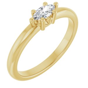 18K Yellow Gold 6x3 mm Marquise Ring Mounting
