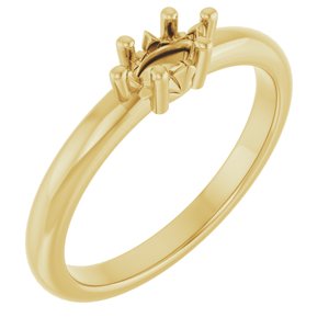 18K Yellow Gold 6x3 mm Marquise Ring Mounting – image 2