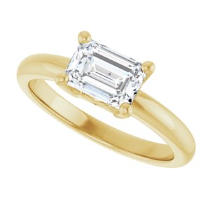 18K Yellow Gold 7x5 mm Emerald Ring Mounting – image 8