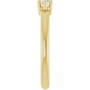 18K Yellow Gold 6x3 mm Marquise Ring Mounting – image 7