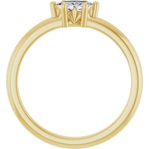 18K Yellow Gold 6x3 mm Marquise Ring Mounting – image 3