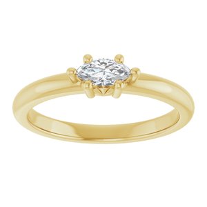 18K Yellow Gold 6x3 mm Marquise Ring Mounting – image 5