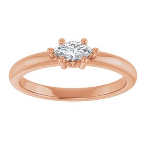 18K Rose Gold 6x3 mm Marquise Ring Mounting – image 5