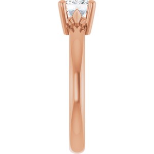 18K Rose Gold 7x5 mm Emerald Ring Mounting – image 7