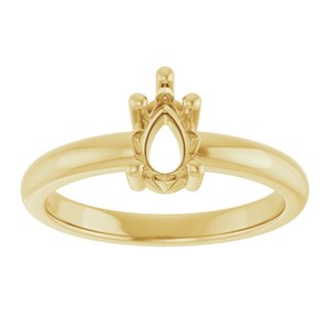 14K Yellow Gold 7x4.5 mm Pear Ring Mounting – image 6