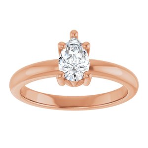 18K Rose Gold 7x4.5 mm Pear Ring Mounting – image 5