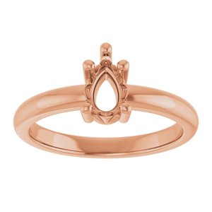 18K Rose Gold 7x4.5 mm Pear Ring Mounting – image 6