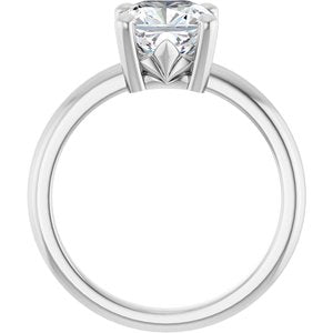 18K Palladium White Gold 7.5x7.5 mm Cushion Ring Mounting – image 3
