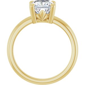 18K Yellow Gold 7.5x7.5 mm Cushion Ring Mounting – image 3